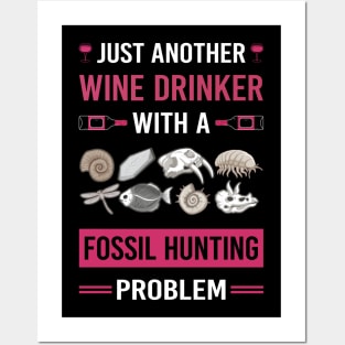 Wine Drinker Fossil Hunting Hunter Paleontology Paleontologist Archaeology Archaeologist Posters and Art